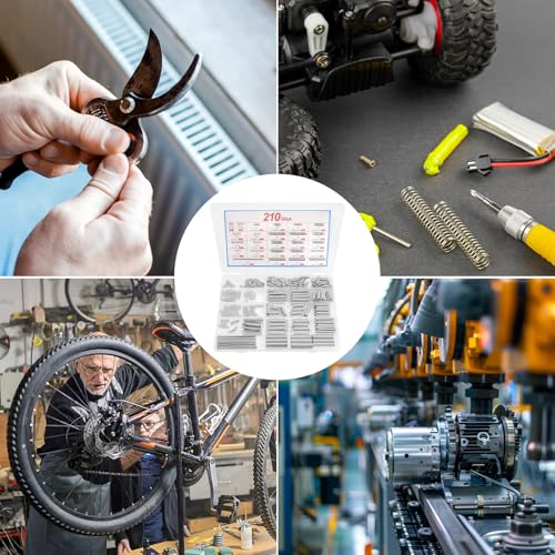 210 Stück Zugfedern Set, Kleine Spiralfedern Druckfedern Sortiment, Edelstahl Metallfedern Set, Springs, Verschiedene Torsionsfeder Set für DIY Reparaturprojekte Automobilreparaturen(20 Größen)