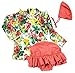 Baby Girls Three Pieces Floral Sun Protection Swimsuit Bikini Set (4-5T, Pink)