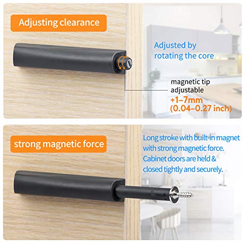 Mlking Magnetic Push Open Latches For Cabinet Doors Dark Grey 10 Pack Recessed Cabinet Doors Push To Open Cabinet Hardware Kitchen Push Touch Release Latches #TOP4