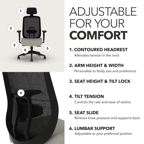 Image of HON Altern Ergonomic Office Chair, Office Desk Computer Chair, Fog