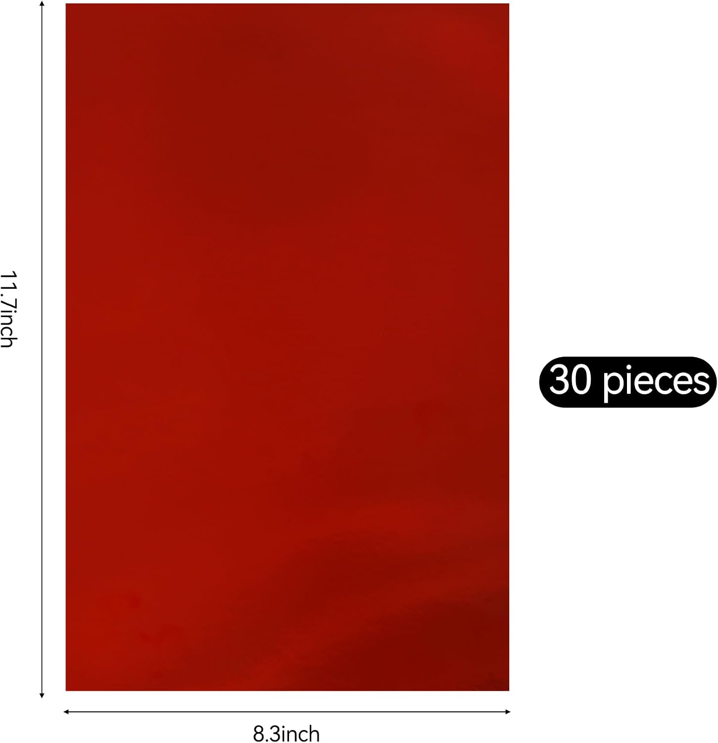 30 Sheets Metallic Red Cardstock Paper - A4 Size (250gsm), Mirror Finish Gold Foil Board for Crafting, Invitations, and Decorations - Die Cut and Plotter Compatible