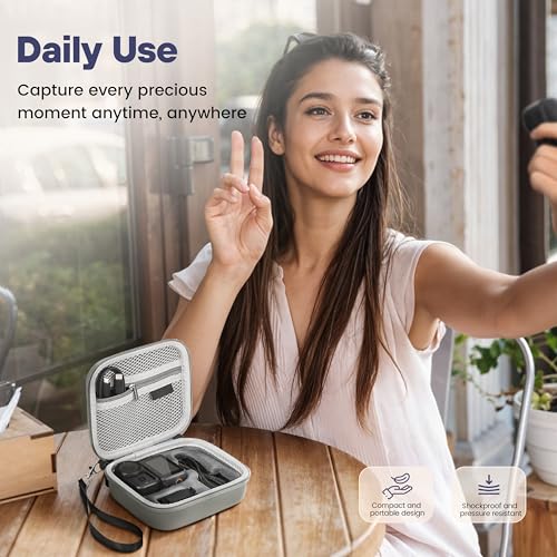 Image of Osmo Nano Case, Protective Carrying Case for DJI Osmo Nano Accessories, Portable PU Leather Storage Bag for Travel Outdoor Vlogging