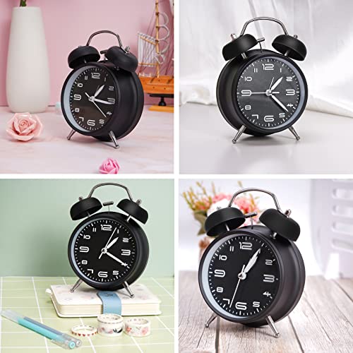 Pxy Loud Alarm Clock For Heavy Sleepers Adults 3D Dial(Battery Include), 4" Alarm Clocks For Bedrooms, Classic Silent Non-Ticking Quartz Twin Bell Alarm Clock For Kids Alarm Clock Battery Operated #TOP5