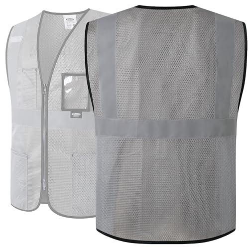 Image of JKSafety Safety Vest for men women Hi Vis Vest with Pockets and Zipper High Visibility Meet ANSI Standard（BX310