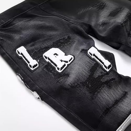 Mens Ripped Jeans, Men's Ripped Skinny Slim Fit Stretch Distressed Destroyed Jeans Denim Pants3