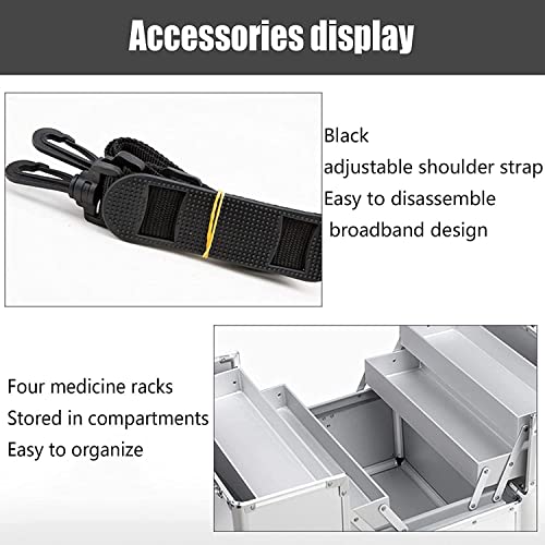 Kit de primeros auxilios portátil con compartimentos con cerradura, almacenamiento multicapa para suministros de emergencia en casa, viajes o trabajo