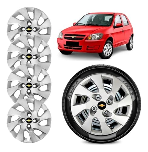 Jogo 4 Carlota Celta Corsa Sedan Classic Aro 13 Emblema Preto