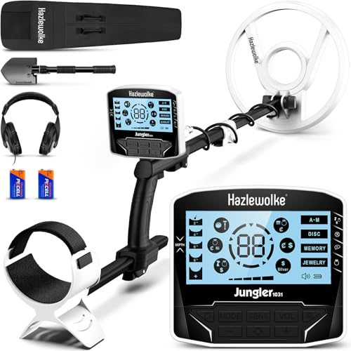 Hazlewolke Metal Detector for Adults, 5 Professional Mode with Higher Accuracy 10” Waterproof Coil for Gold Detecting