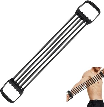 Chest Expander Adjustable Fitness Resistance Bands with 5 Strings Removable Chest Expander Resistance Trainer Band Muscle Pull Exerciser for Family,Gym,Shoulders,Arms Training Black