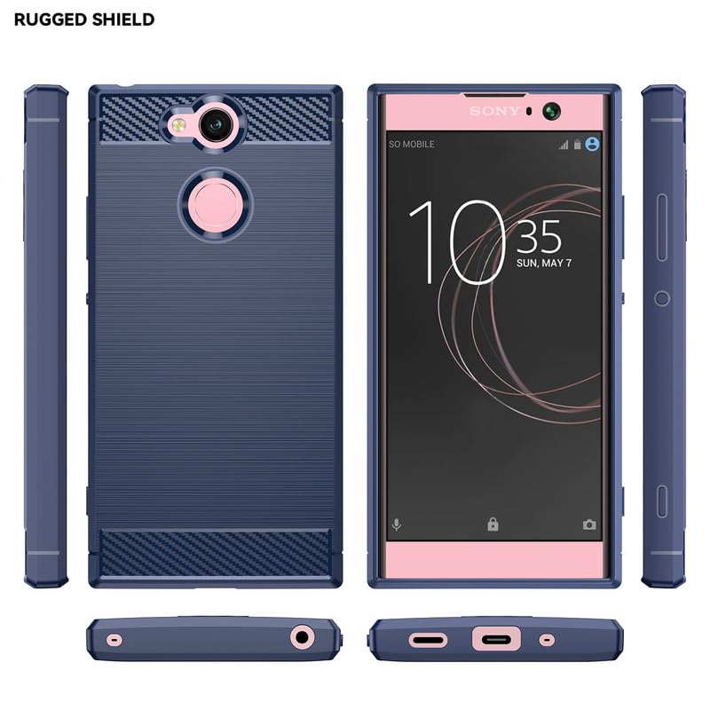 Image of Hybrid Carbon Fiber Back Case for Sony Xperia XA2 (Blue)