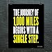 Focus and Zeal Hard Work Inspirational Posters; Motivational Success, Determination and Goal Quotes, 8x10 Inches, Set of 4