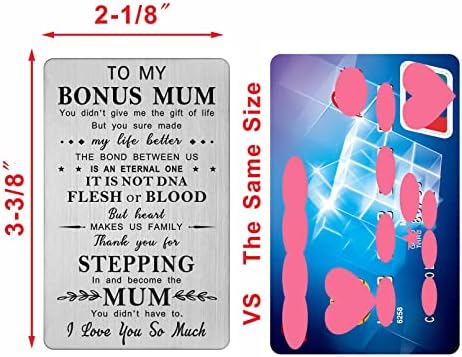 FALOGI To My Stepmum Wallet Card, Stepmum Birthday Card from Daughter Son, Bonus Mum Gifts, Step Mum Mothers Day