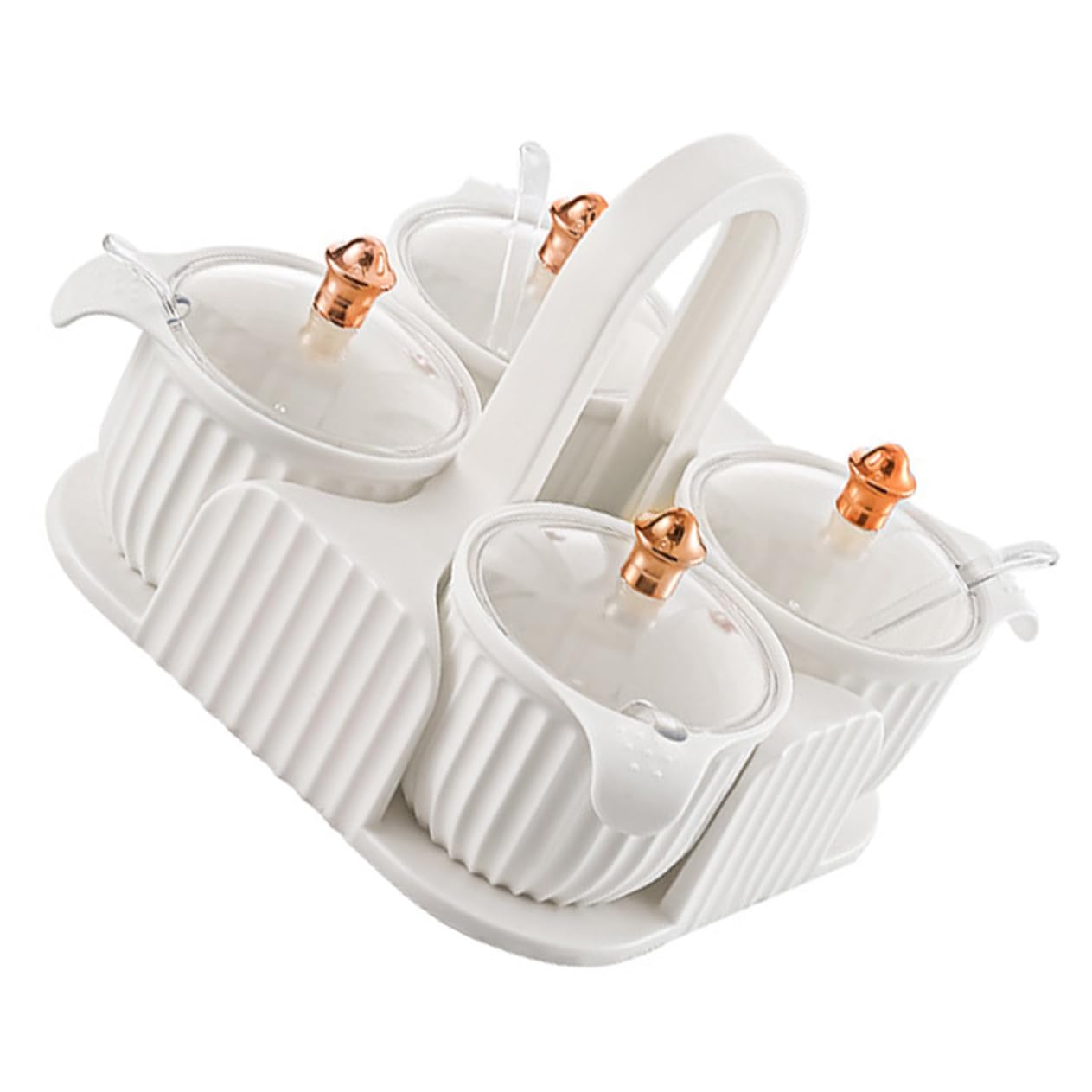 PRETYZOOM 4-piece Spice Container Set with Lids Kitchen Containers Lids Seasoning Box Style