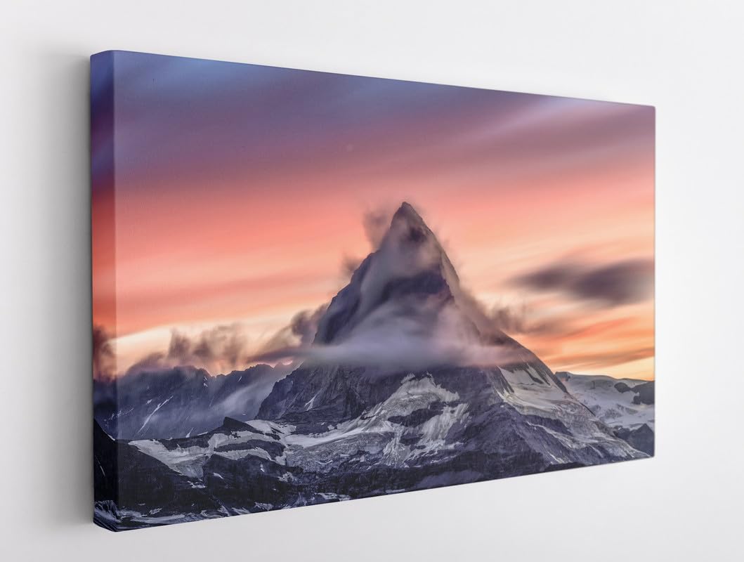 BPA® Matterhorn Mountain At Sunset Canvas For Home And Office Décor (30x40)