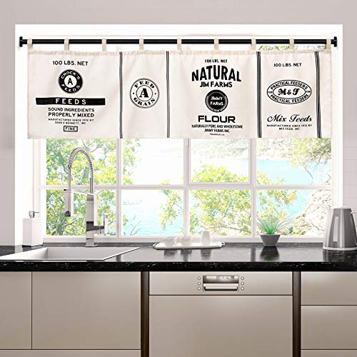 Cortinas curtas de cozinha de algodão vintage da IMIKEYA