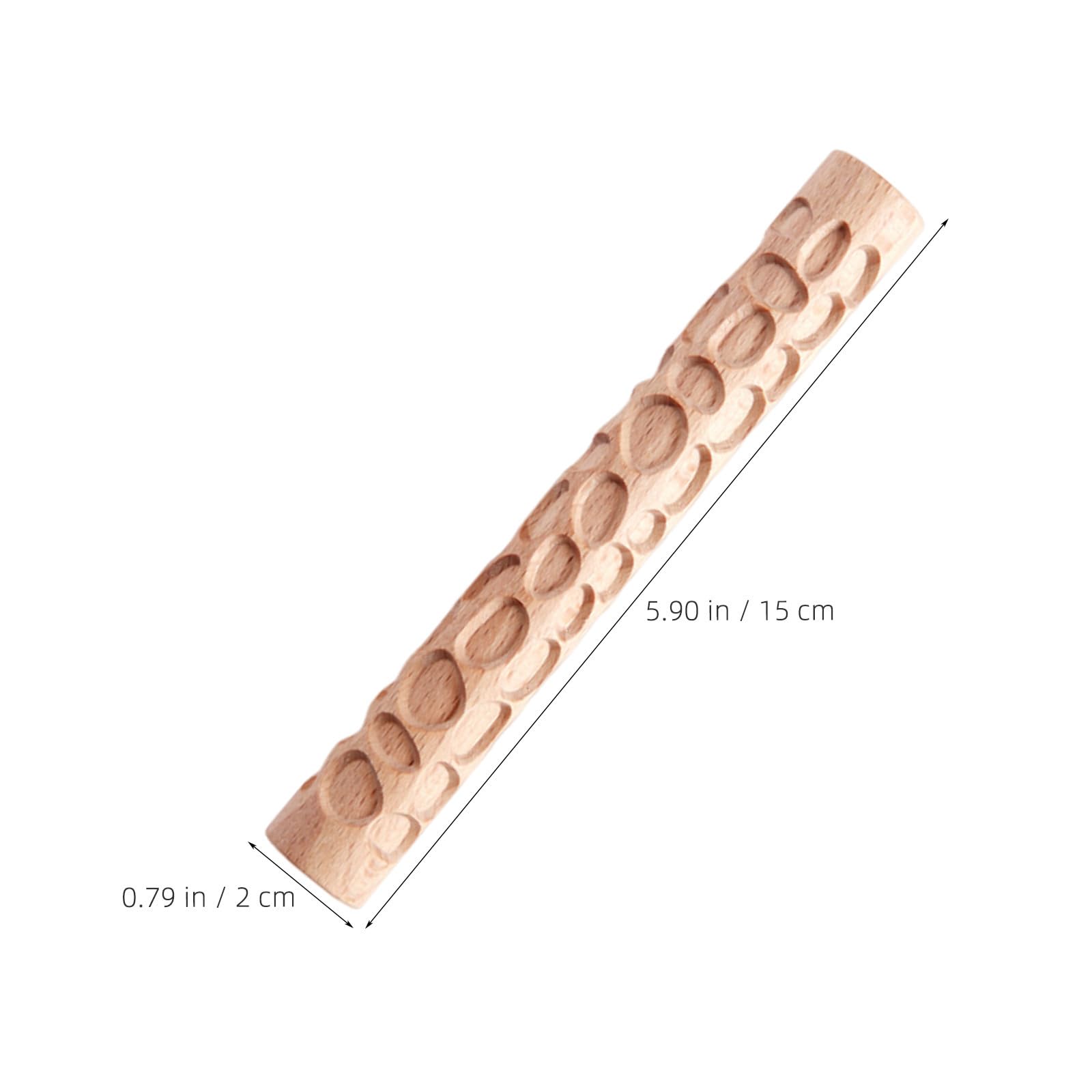 Kichvoe Set 10 Pezzi Mattarelli in Legno Manico per Argilla e Pasta Polimerica, Incisioni Naturali e Design a Bordo per Sessioni di Arte Familiare e Formazione Adulti