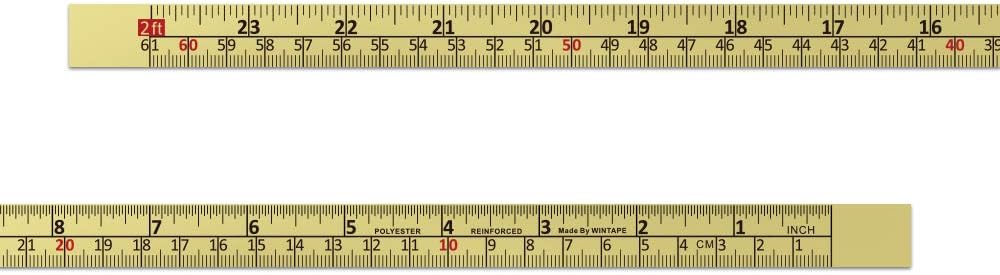 WIN TAPE Workbench Ruler Adhesive Backed Tape Measure - 24 Inches 61 Centimeters Tape Measure (Right to Left - Inches/CM)
