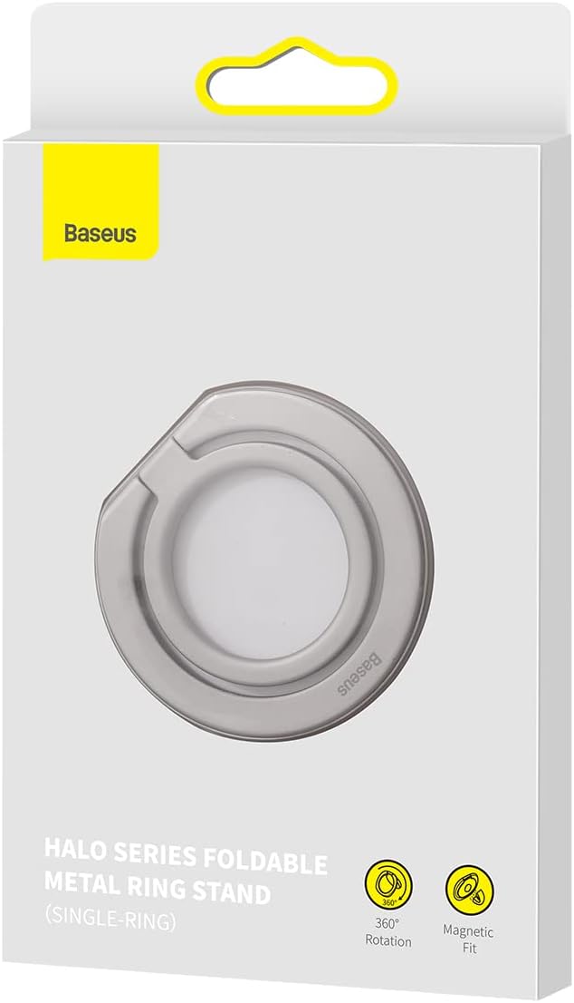 Baseus Tool Halo Magnetic Ring Holder Phone Stand (5,4 pol.) liga de alumínio, prata (SUCH000012)