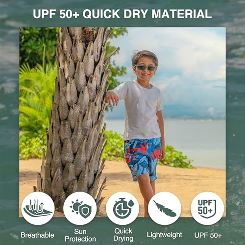 Image of Kanu Surf Boys' Toddler Troy Stripe Swim Trunks