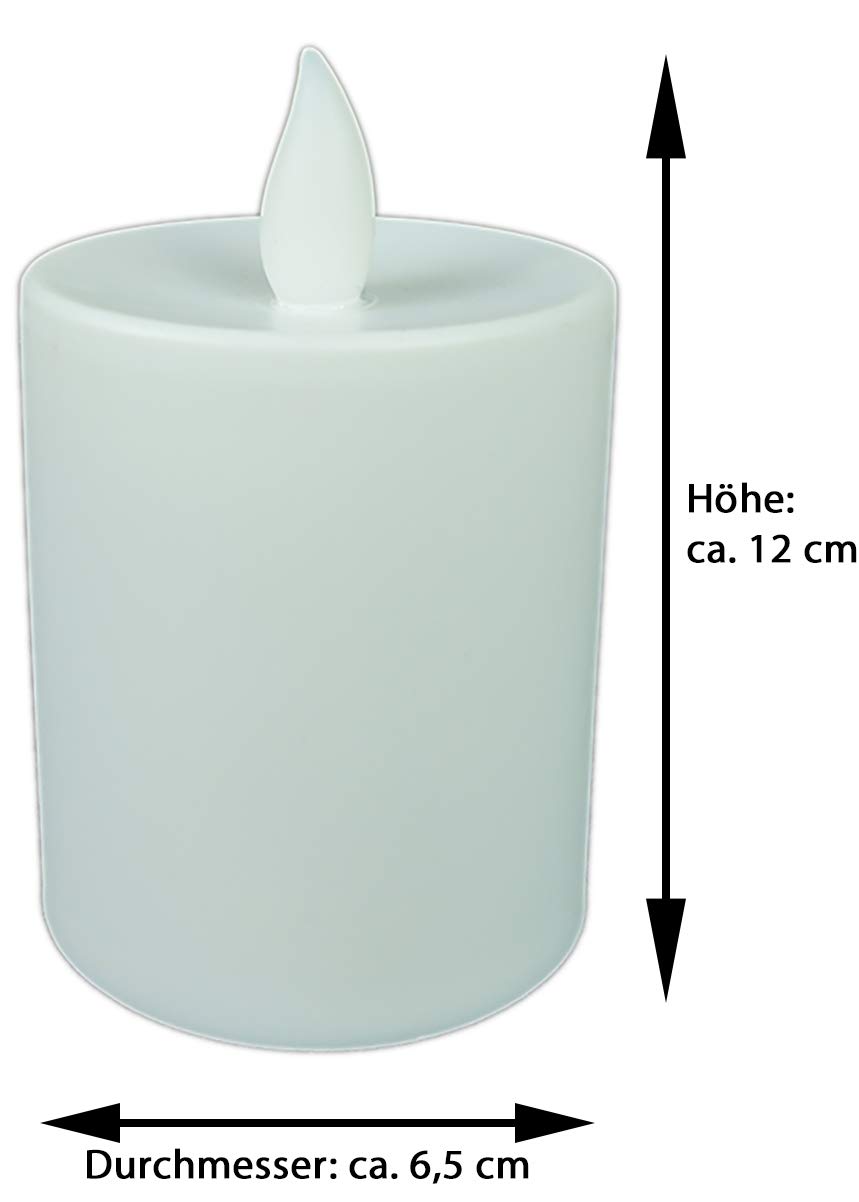 Novaliv Znicz LED biały, 10 sztuk, świece LED z bateriami, świece nagrobne, świece cmentarne, migoczący płomień, świeca pamiątkowa, wieczne światło, świeca żałobna