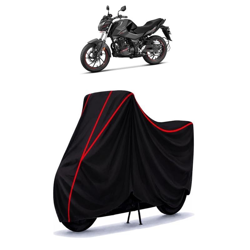Image of Hero Xtreme 160 R Water Resistant Bike Cover for All Motorcycles & Rain | Heavy Duty Taffeta Fabric | UV Protection, Dustproof, Scratchproof | All Weather Two Wheeler Body Cover with Elastic Bottom