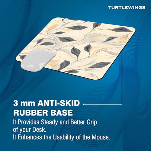 Image of TURTLEWINGS | Mousepad | Smiley - 22x18 cm, 3mm Thick | Abstract Design Non-Slip Rubber Base | Office, Study & Gaming Use | Premium Smooth Surface 11 21