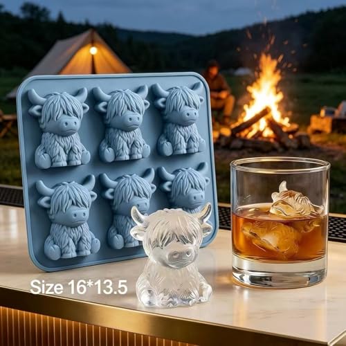 Molde de cubitos de hielo silicona vaca montesa 3D miniatura 3