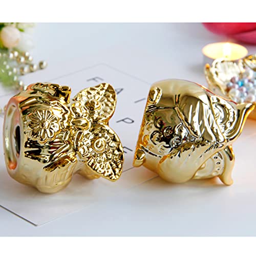 Msuiint Vintage Ceramic Owl Candle Holders Set Of 2 Decorative Bird Figurine Candle Stands Elegant Candlestick Bases For Wedding, Party, Spa, Formal Events And Dining Decor #TOP4