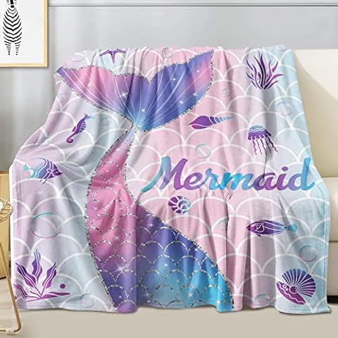 GRESATEK Mermaid Tail Blanket for All Seasons Cover