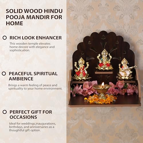 Puja Mandir étagère murale pour optimiser le manque d'espace de prière au bureau - 4
