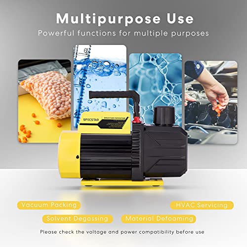 Specstar VH1156 110V 1/4 Hp 3.5 Cfm Single Stage Rotary Vane Hvac Air Vacuum Pump thumb #5