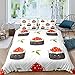 Zestaw pościeli do sushi, luksusowa miękka pościel z mikrofibry dla dzieci, nastolatków i dorosłych, 1 poszewka na kołdrę 200 x 200 cm z zamkiem błyskawicznym i 2 poszewkami na poduszki 50 x 75 cm
