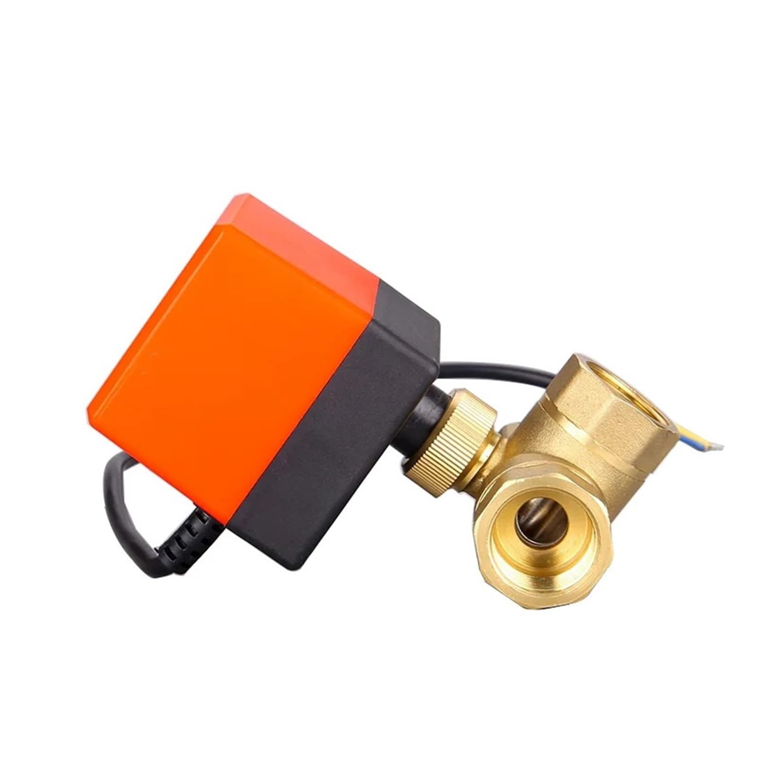 Lnhhg Dn25 Ac 220 Dc 12V Brass Electric Thread Ball Valve 2-Way 3-Wire Solenoid Water With Actuator Dn15/Dn20/Dn25/Dn32(,Onecolor)
