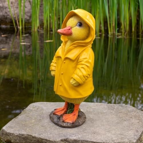 Online Fuchs Gartenfiguren für außen - süße Enten im Regenmantel...