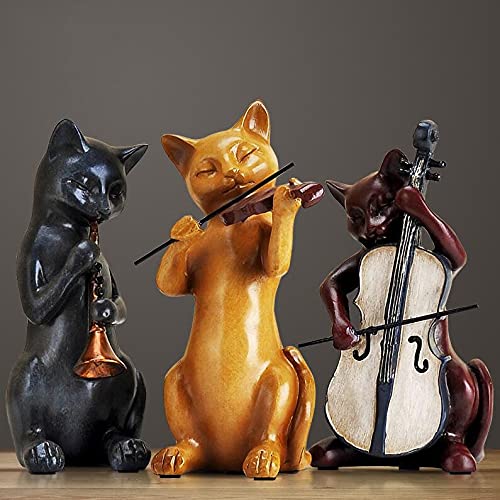 Ornements sculpture moderne chat en résine pour décoration maison et figurines bureau