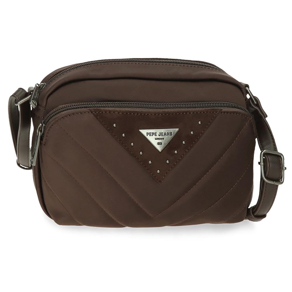 Pepe Jeans Natalie Borsa a tracolla Marrone 21,5 x 15 x 5 cm Pelle sintetica e poliestere by Joumma Bags