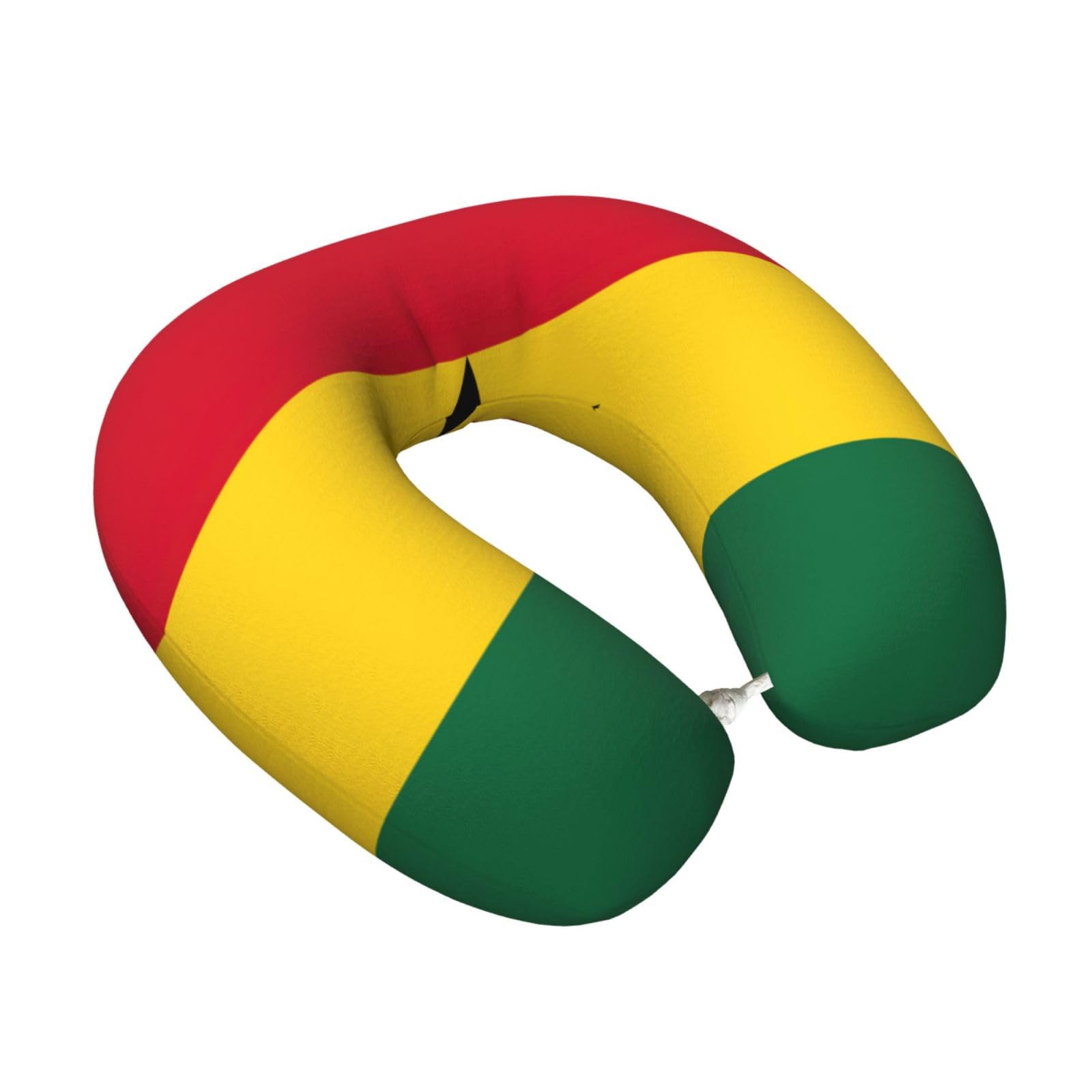 Yyoretp Flag of Ghana Print Travel Pillow Pure Memory Foam Neck Pillows Portable Headrest for Airplane