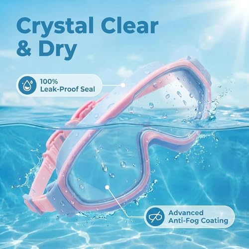 Image of Swim Goggles for Kids 6-12, Wide View Anti-Fog UV Protection No Leaking,Boys Girls Youth Swimming Goggles