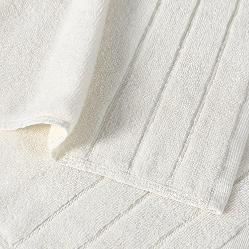 Image of Anne Klein 6-Piece Reverie Towel Set, 2 Bath Towels, 2 Hand Towels, 2 Wash Cloths, 100% Cotton, White