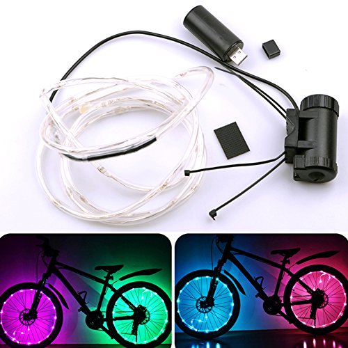 MOOUK Bike Rad Licht Bike LED Lichterkette Wasserdicht Radfahren Rad Reifen Reifen-LED-Licht Fahrrad für die Dekoration 70 x 42 x 30 mm Cover