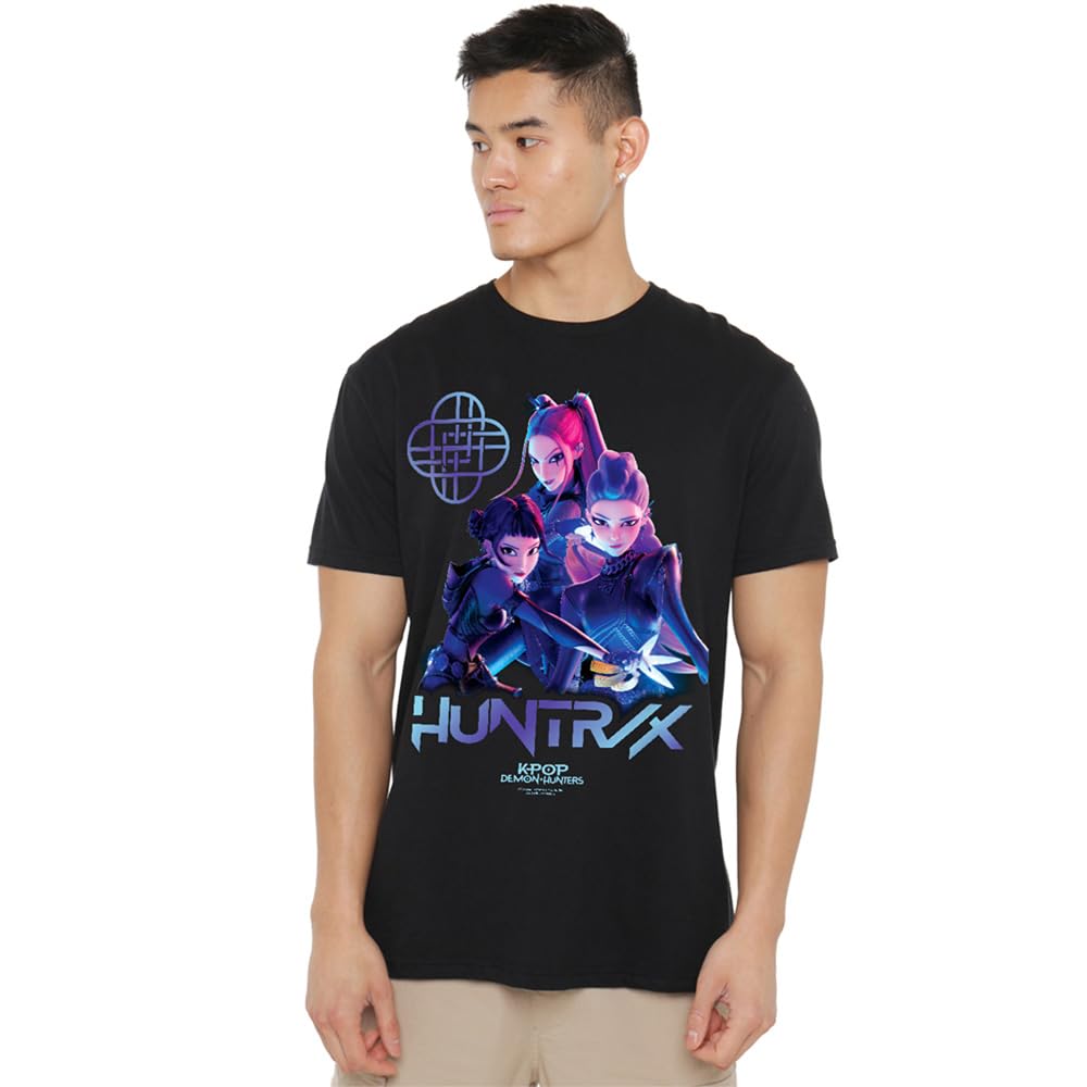 Kpop Demon Hunters Huntrix Demon Hunters Group Unisex T Shirt, Black, Medium