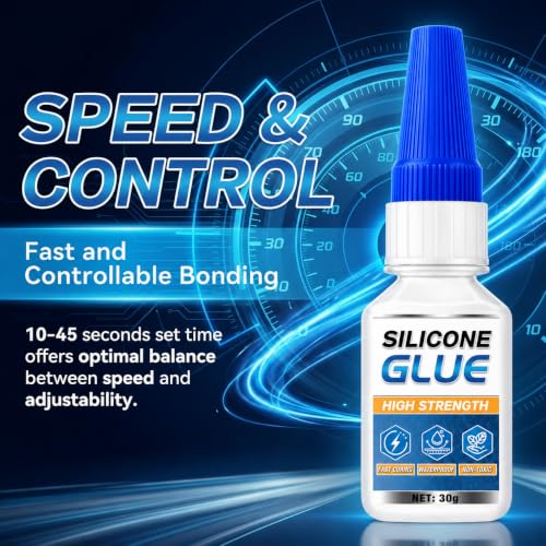 Image of Silicone Glue Clear, 30g Strong Adhesive for Rubber, Liquid Silicone, TPU, TPR & TPE, Fast Curing, Waterproof, Flexible Bonding