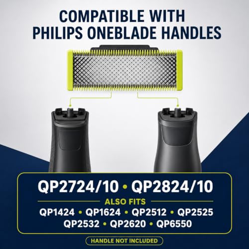 Image of Replacement Blade Compatible with Philips OneBlade Trimmers for Men, Fits QP1424, QP1624, QP2512, QP2525, QP2532, QP2620, QP2724 /10, QP2824 /10 & QP6550, Blade Only, 1 Pack