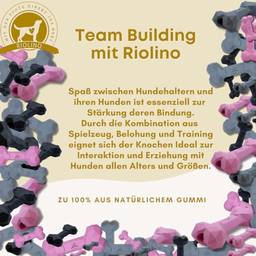 Kauspielzeug für Hunde Kauknochen robust & langlebig: Hundespielzeug gegen Langeweile aus Naturkautschuk für aggressives kauen - befüllbar, robust & gut für die Zahnpflege | Farbe: Hot Pink, Größe: M