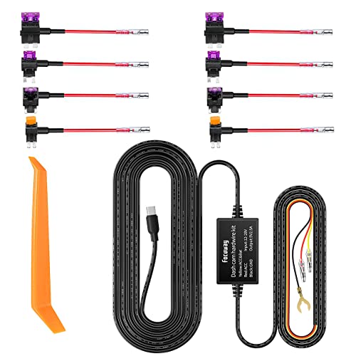 Image of Dash Cam Hard Wire Kit for FOCUWAY T5 Model, 4 Meter Dashboard Camera Car Charger Cable Kit 12V- 24V to 5V, Power Adapter with LP /Mini /ATO /Micro2 Fuse for Dash Cam