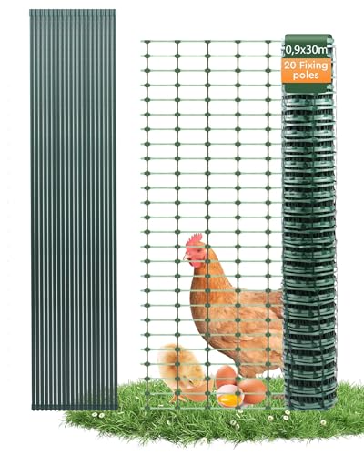 VOSS.farming farmNET 15m Hühnerzaun, Geflügelnetz, 112cm, 6 Pfähle, 2 Spitzen, grün VOSS.farming farmNET 15m Hühnerzaun, Geflügelnetz, 112cm, 6 Pfähle, 2 Spitzen, grün
