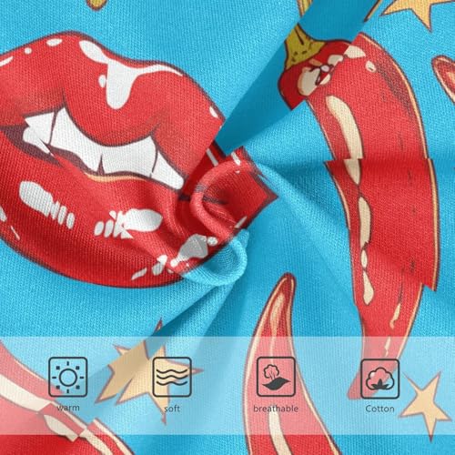 Wusikd Lips Chili Peppers Girls' Underwear Cotton Stars Girls Briefs Soft Toddler Underwear 2T3
