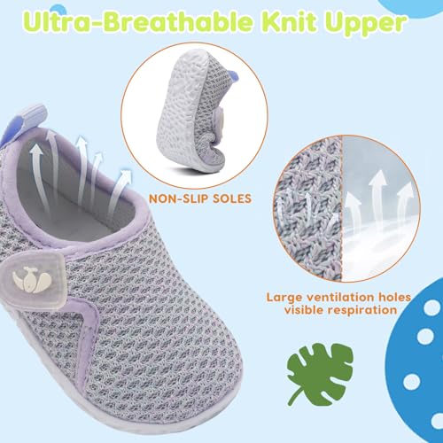 Image of FEETCITY Baby Boys Girls First Walking Shoes Infant Sneakers Crib Shoes Breathable Lightweight Slip On Shoes