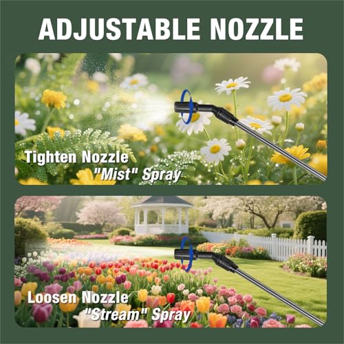 Image of WADFOW 1.32 Gallon Pump Pressure Sprayer, Lawn & Garden Water Spray Bottle for Pests Controlling, Garden Watering and Household Cleaning