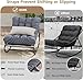 Garvee Outdoor Rocking Chair, Metal Frame Patio Papasan Rocker, Adjustable Swing, Waterproof Cushion, Comfy Cushion, 450lbs Capacity, Patio & Indoor Lounge for Porch, Garden, Living Room, Dark Grey